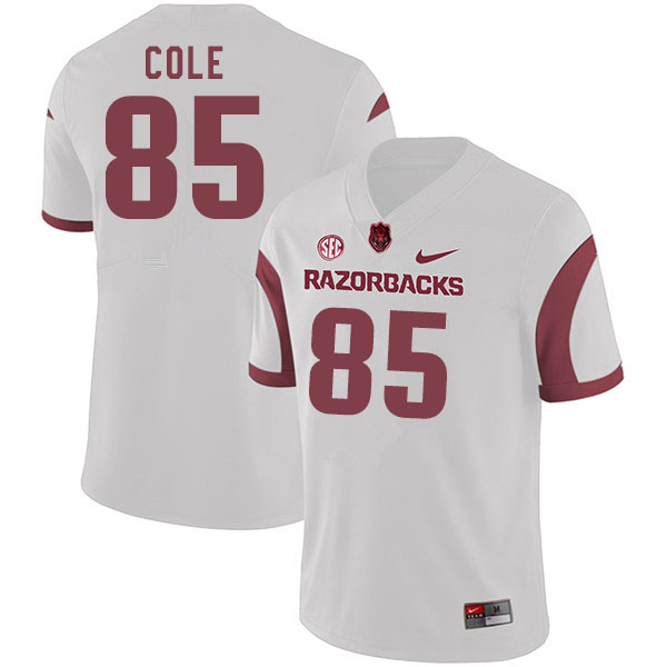 Men #85 Harper Cole Arkansas Razorbacks College Football Jerseys Sale-White